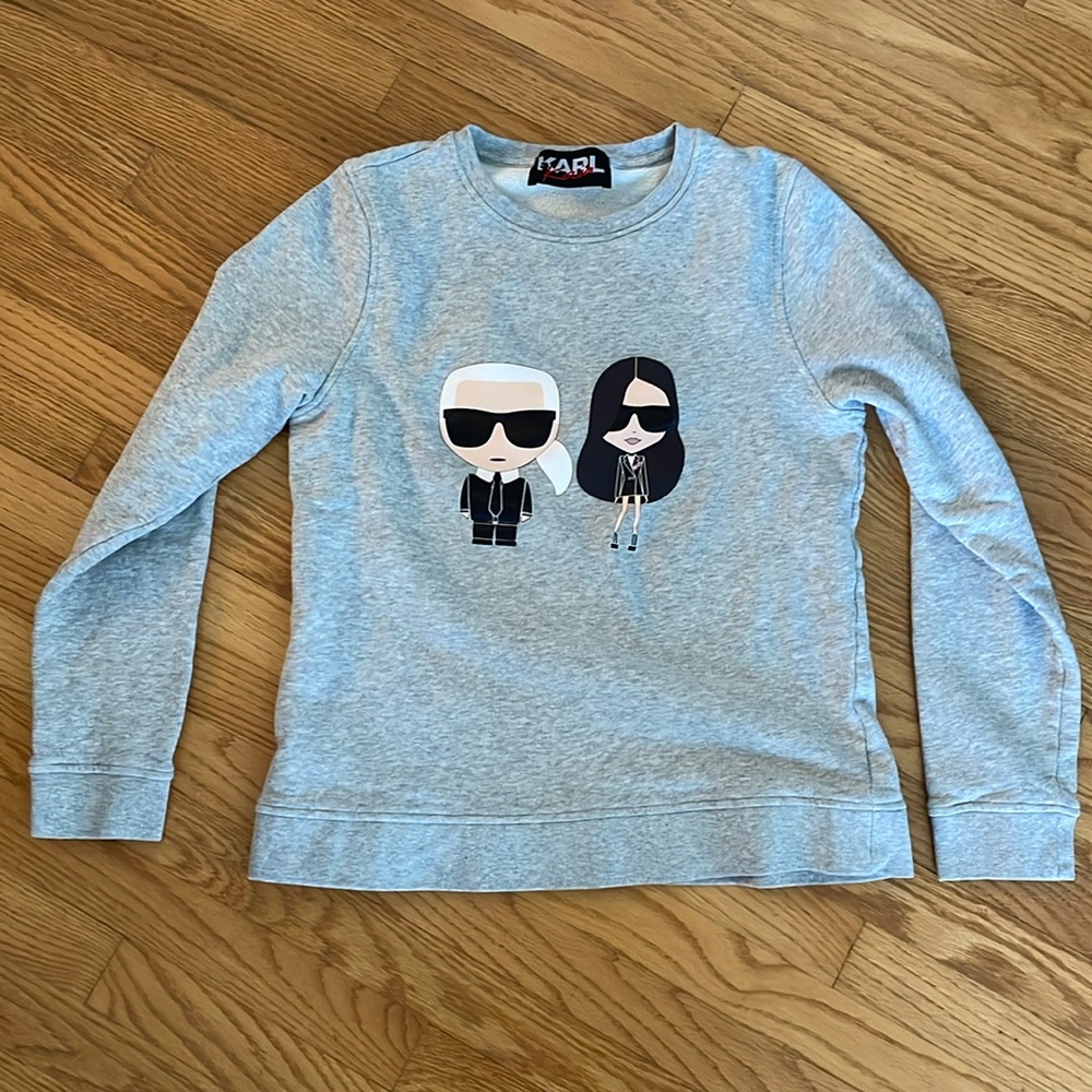 KARL LAGERFELD x Kaia Gerber Grey Crewneck Sweatshirt XS
